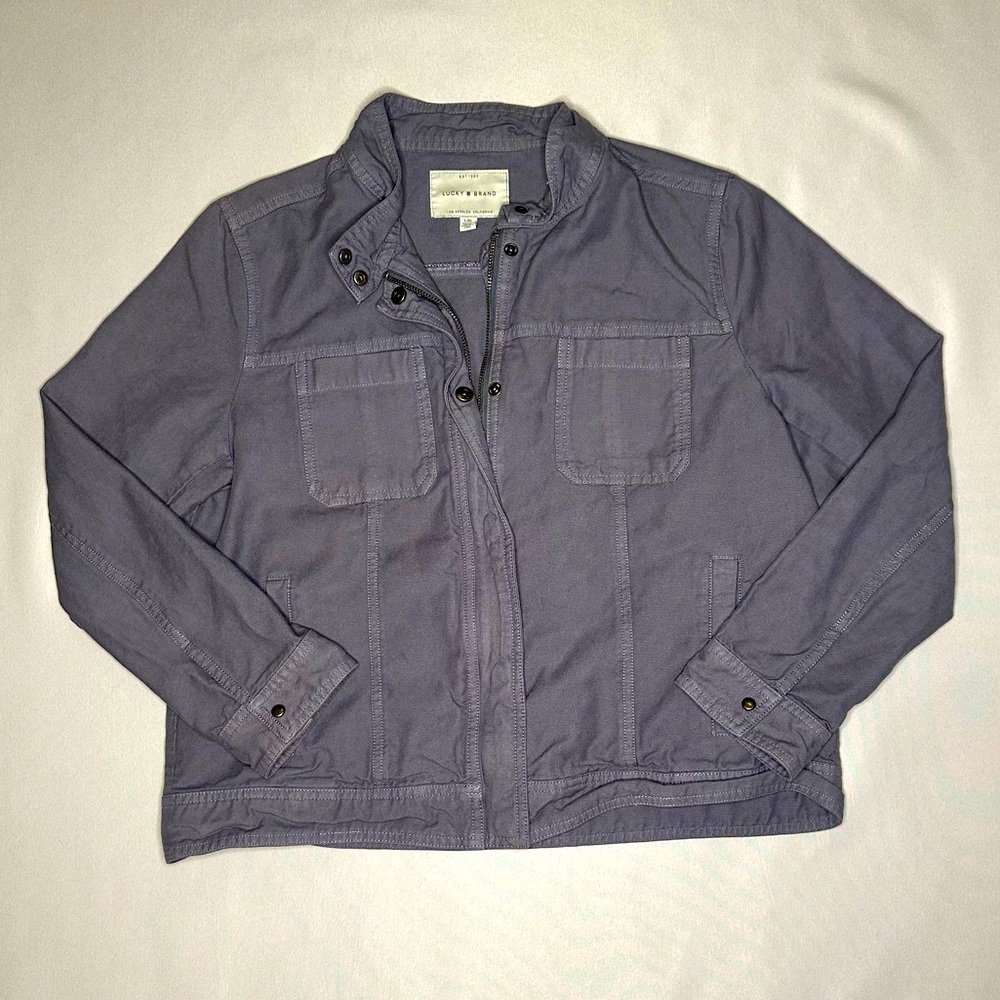 Lucky Brand Slate Grey Utility Zipper Jacket Size Large